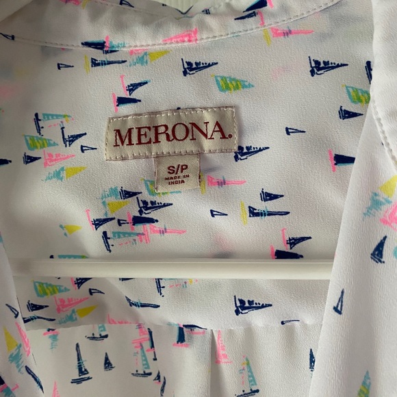 2/$18: Button-Up Sleeveless Top with Sailboats - Picture 4 of 5